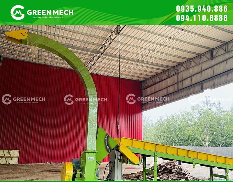 Máy băm gỗ công suất lớn 15 tấn GREEN MECH