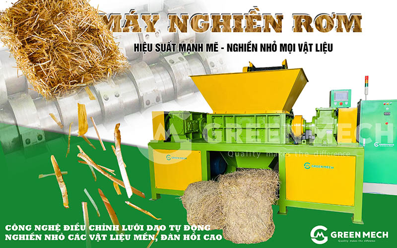 Máy nghiền rơm rạ – Công nghệ nghiền 2 trục